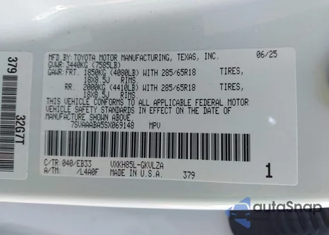 2025 Toyota Sequoia Trd Pro from USA, damaged, VIN 7SVAAABA5SX069148